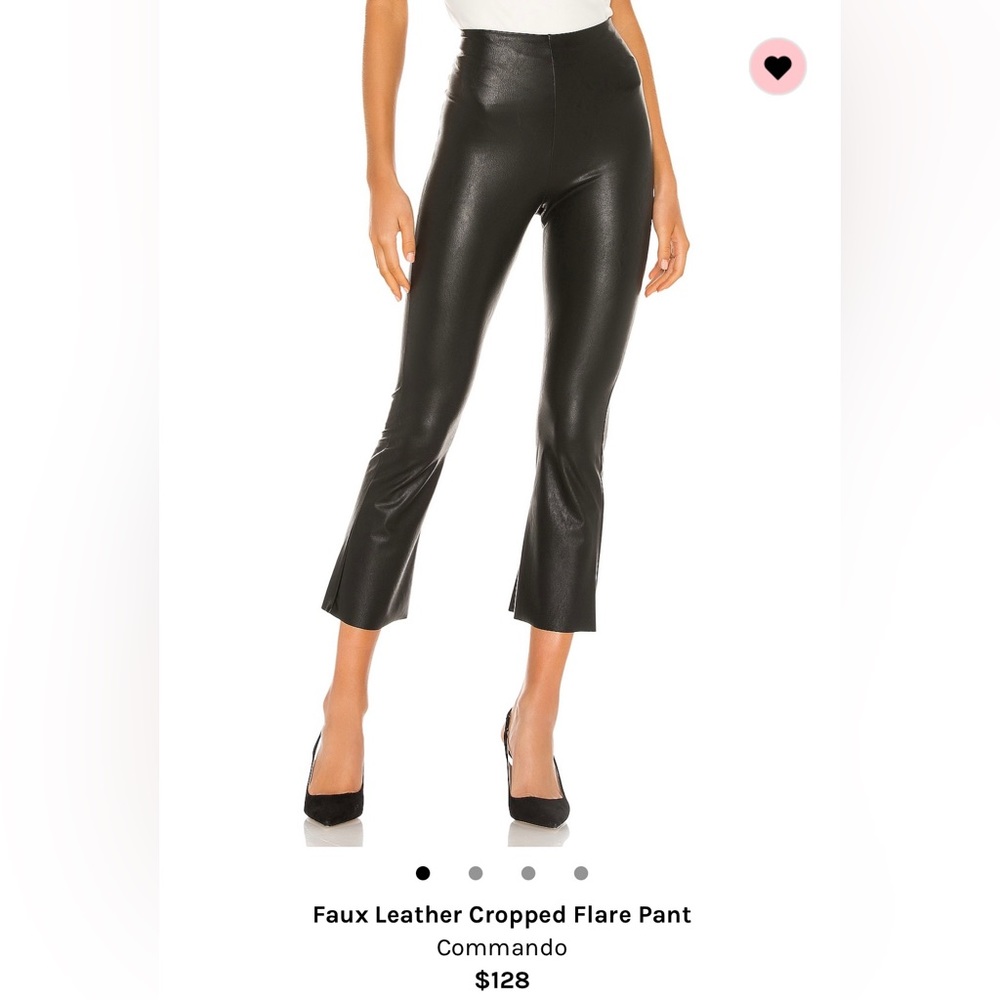 NWT Commando Faux Leather Crop Flare Legging in Black, Size XL